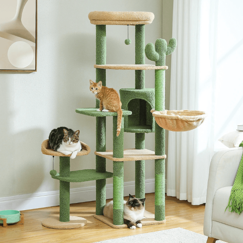 Katzenkratzbaum Katzenbaum Kratzbaum Katze Kaktus 150cm TRENDMOPS KAKTUSPFOTE - Trendmops