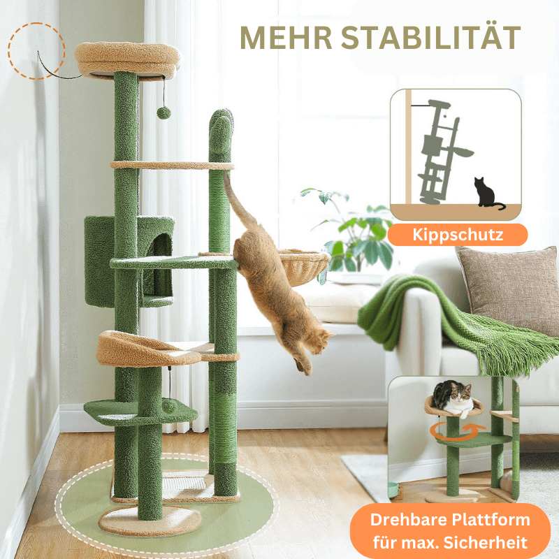 Katzenkratzbaum Katzenbaum Kratzbaum Katze Kaktus 150cm TRENDMOPS KAKTUSPFOTE - Trendmops