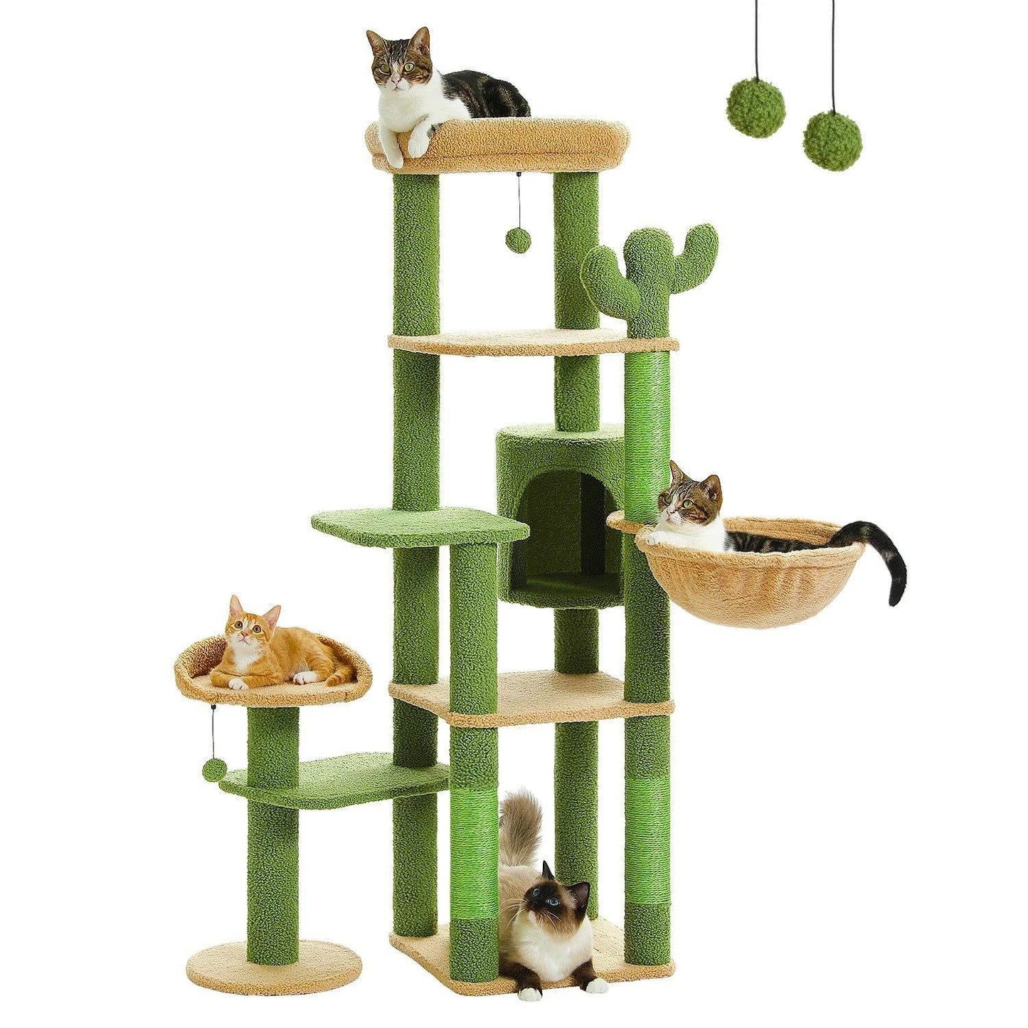 Katzenkratzbaum Katzenbaum Kratzbaum Katze Kaktus 150cm TRENDMOPS KAKTUSPFOTE - Trendmops