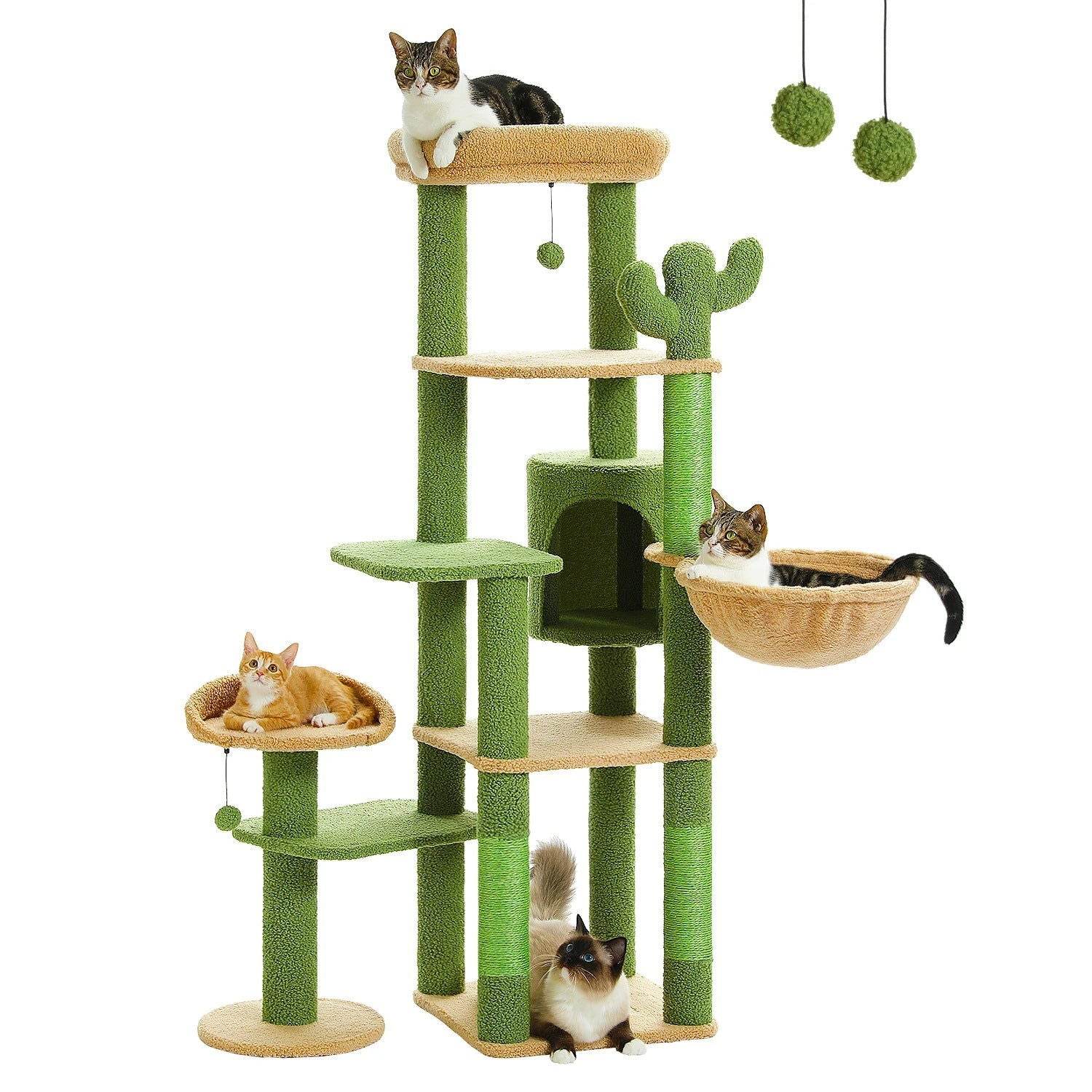 Katzenkratzbaum Katzenbaum Kratzbaum Katze Kaktus 150cm TRENDMOPS KAKTUSPFOTE - Trendmops
