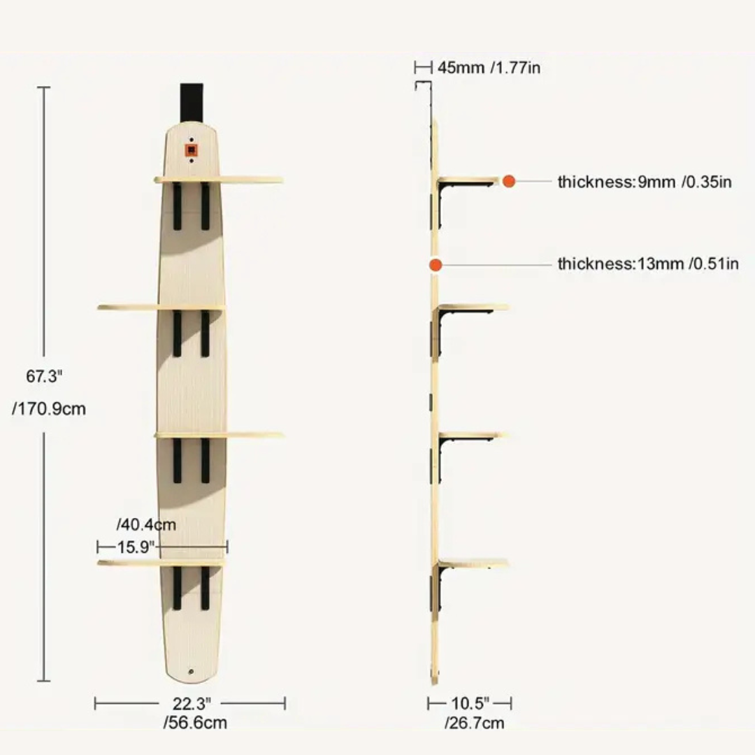 Katzenbaum Holz hangend Tür platzsparend TRENDMOPS WONDERCAT