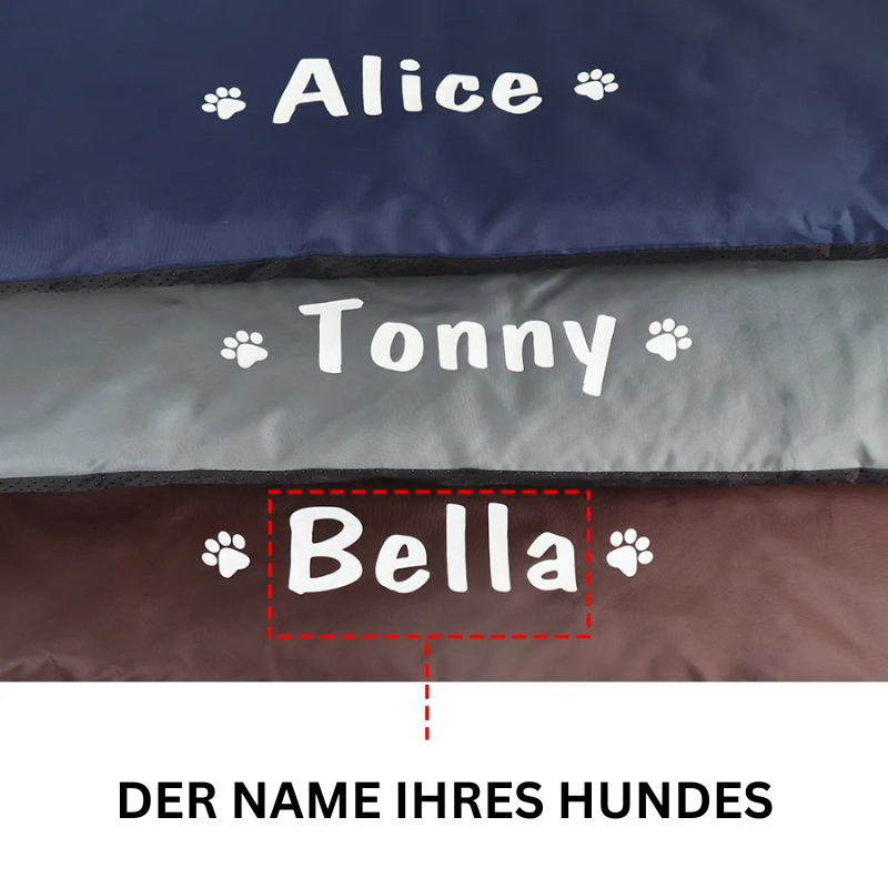 Personalisiertes Hundebett Name wasserdicht TRENDMOPS PAWRELAX - Trendmops