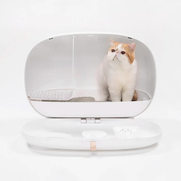 TRENDMOPS CLEANYKITTEN - Luxuriöses Katzenklo mit Holzfuß: Stilvoll & komfortabel