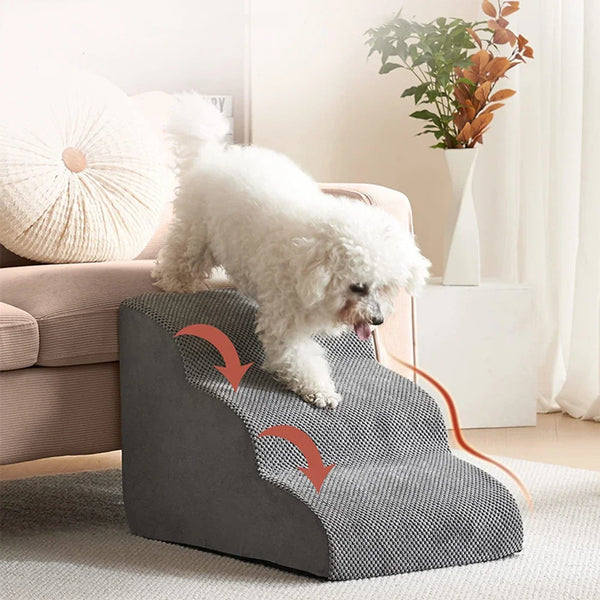 TRENDMOPS INTELLYSTEPS - Abnehmbare Hundetreppe mit 2/3 Stufen: Rutschfeste Leiter für gemütlichen Zugang zu Couch und Bett, ideal für Welpen und ältere Hunde