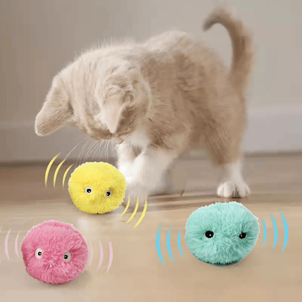 TRENDMOPS NOISYCATBALL - Interaktives Katzenspielzeug: Ball mit simulierten Tiergeräuschen – für stundenlangen Spielspaß und aktive Beschäftigung