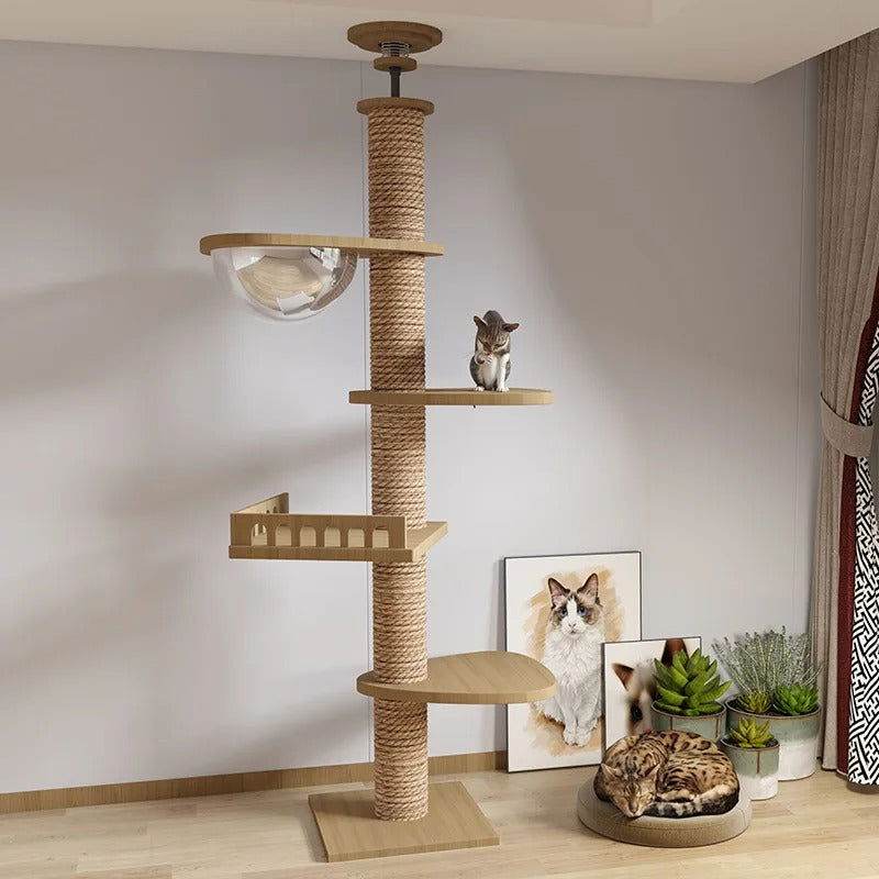 XXL Katzenbaum Kratzbaum Holz 270cm TRENDMOPS XXL KATZENPALAST - Trendmops