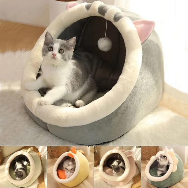 TRENDMOPS CUDDLECAT - Kuschelige Katzenhöhle: Gemütliches Bett für Komfort & Spielspaß!