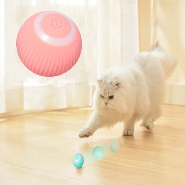 TRENDMOPS VIBROCATBALL - Interaktives Katzenspielzeug: Spielball mit Vibration und Rotation für stundenlange Beschäftigung und Spielspaß – per USB aufladbar