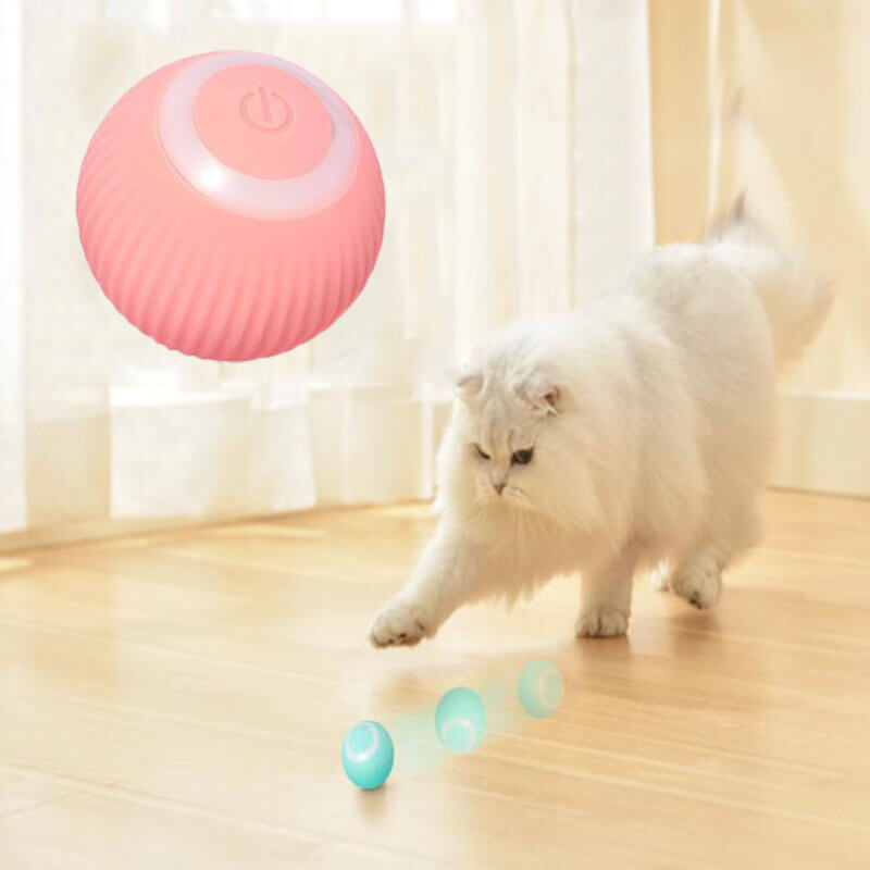 TRENDMOPS VIBROCATBALL - Interaktives Katzenspielzeug: Spielball mit Vibration und Rotation für stundenlange Beschäftigung und Spielspaß – per USB aufladbar